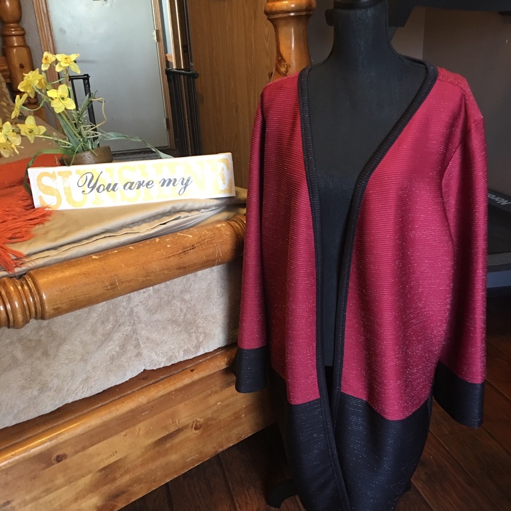 Boutique brand burgundy/black metallic jacket